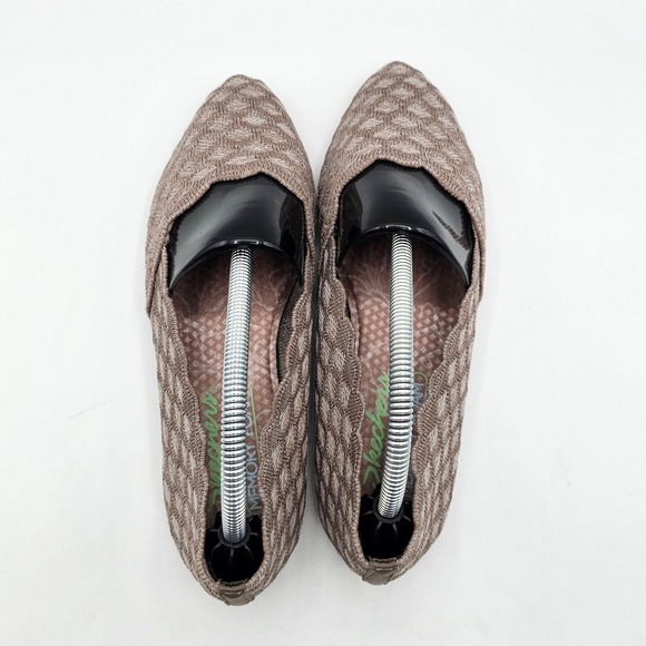 Skechers Womens Cleo Honeycomb Flats Size 6 Taupe Woven Stretch Cushioned 44882 - Picture 6 of 13